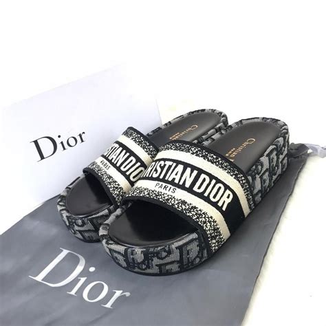 dior black slide|christian dior wedge slides.